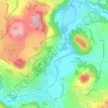 La Tour topographic map, elevation, terrain