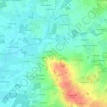 La Guerlais topographic map, elevation, terrain