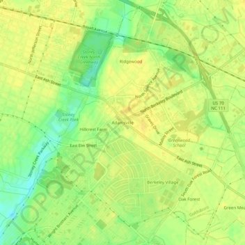 Adamsville topographic map, elevation, terrain