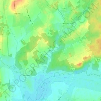 Cosdon topographic map, elevation, terrain