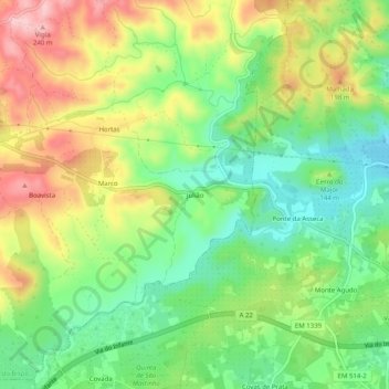Julião topographic map, elevation, terrain