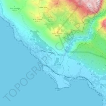 Sikići topographic map, elevation, terrain