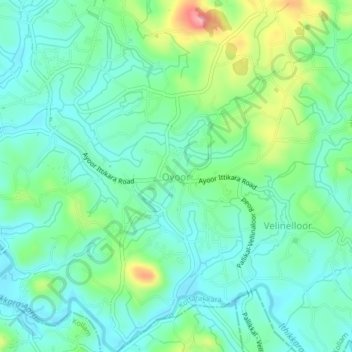 Oyoor topographic map, elevation, terrain
