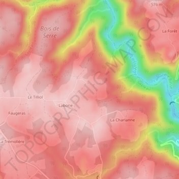 Valeix topographic map, elevation, terrain