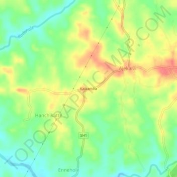 Kaikamba topographic map, elevation, terrain