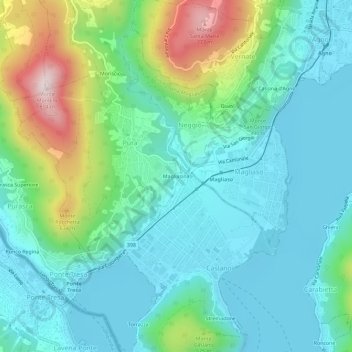 Magliasina topographic map, elevation, terrain
