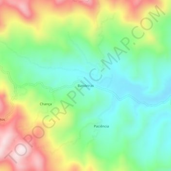 Bandeiras topographic map, elevation, terrain