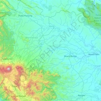 Bathin II Pelayang topographic map, elevation, terrain