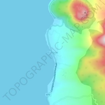 Bonbon topographic map, elevation, terrain