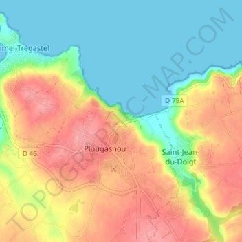 Kermaria topographic map, elevation, terrain