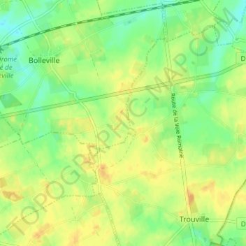 Le Bocage topographic map, elevation, terrain
