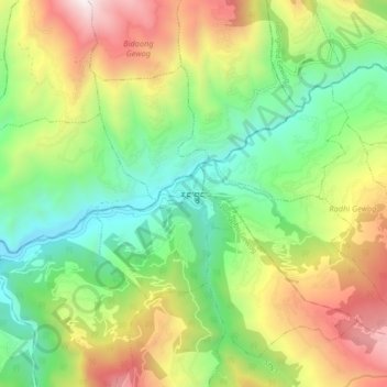 Rangjung topographic map, elevation, terrain