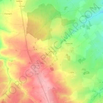 Le Bourg topographic map, elevation, terrain