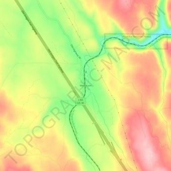 Meacham topographic map, elevation, terrain