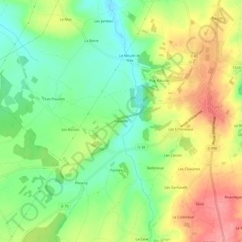 Neuville topographic map, elevation, terrain