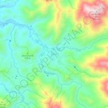 Esfai topographic map, elevation, terrain