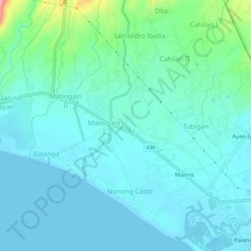 Bukal topographic map, elevation, terrain