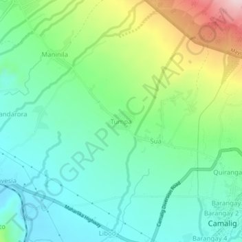 Tumpa topographic map, elevation, terrain