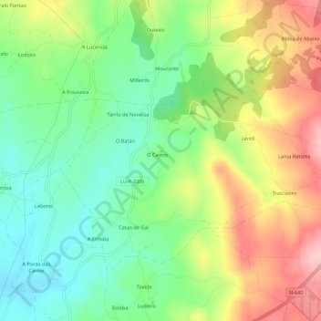 Novelúa topographic map, elevation, terrain