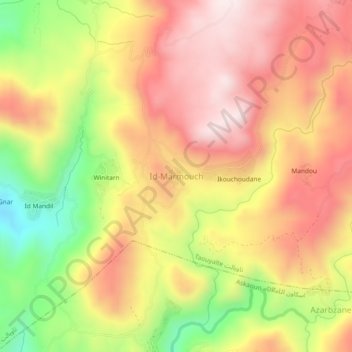 Id-Marmouch topographic map, elevation, terrain