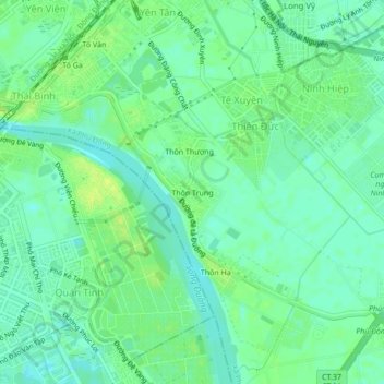 Thôn Trung topographic map, elevation, terrain