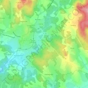 Salette topographic map, elevation, terrain