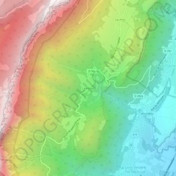Le Villard topographic map, elevation, terrain