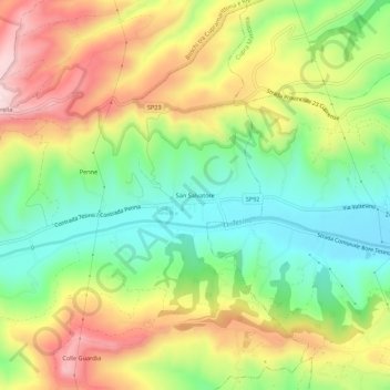 San Salvatore topographic map, elevation, terrain
