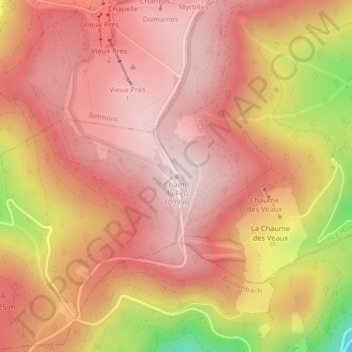 Champ du Feu topographic map, elevation, terrain