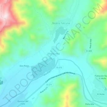 Marquesa topographic map, elevation, terrain
