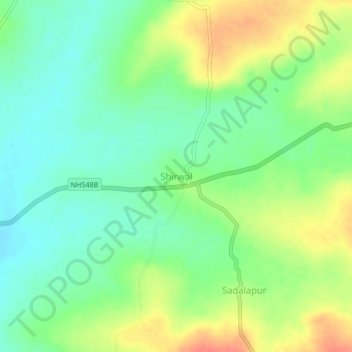 Shirwal topographic map, elevation, terrain