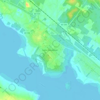 Södra Sunderbyn topographic map, elevation, terrain