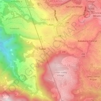 Poblacion topographic map, elevation, terrain