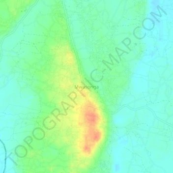 Mwasonga topographic map, elevation, terrain