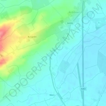 Burgedin Bottom Lock topographic map, elevation, terrain