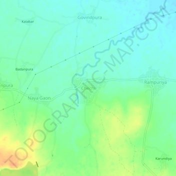 Chechi topographic map, elevation, terrain