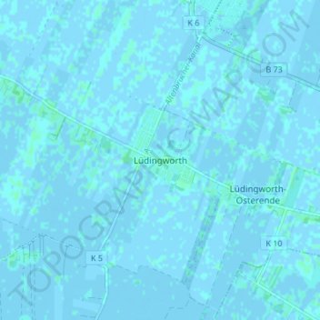 Lüdingworth topographic map, elevation, terrain