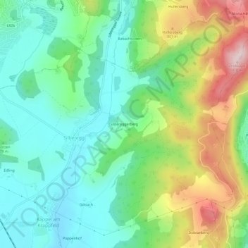 Silbereggerberg topographic map, elevation, terrain