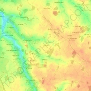 Le Rosier topographic map, elevation, terrain