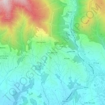 San Gennaro topographic map, elevation, terrain