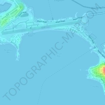 Simpson Bay topographic map, elevation, terrain