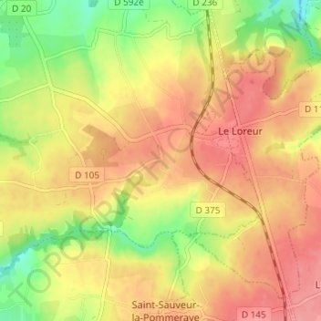 La Croix Aubert topographic map, elevation, terrain