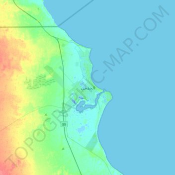 Al Khafji topographic map, elevation, terrain