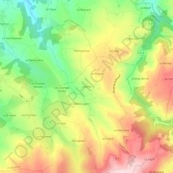 L'Orme topographic map, elevation, terrain
