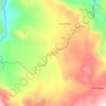 Romero topographic map, elevation, terrain
