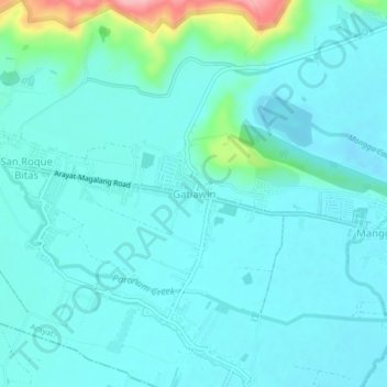 Gatiawin topographic map, elevation, terrain