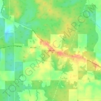 Sand Hill topographic map, elevation, terrain