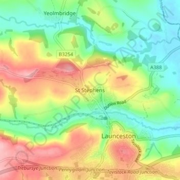 St Stephens topographic map, elevation, terrain
