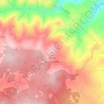 Jou topographic map, elevation, terrain