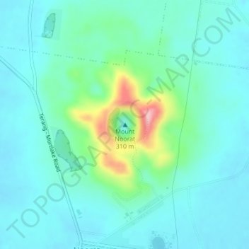 Mount Noorat topographic map, elevation, terrain